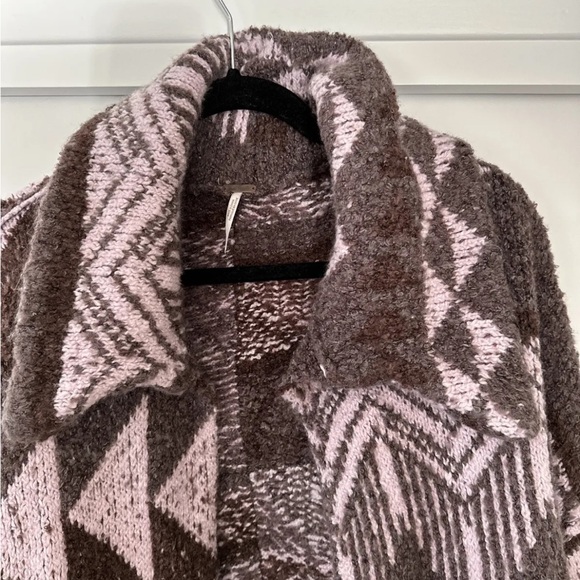 Free People One and Another Cardi Aztec Tribal Wool cardigan small sweater - Picture 9 of 9